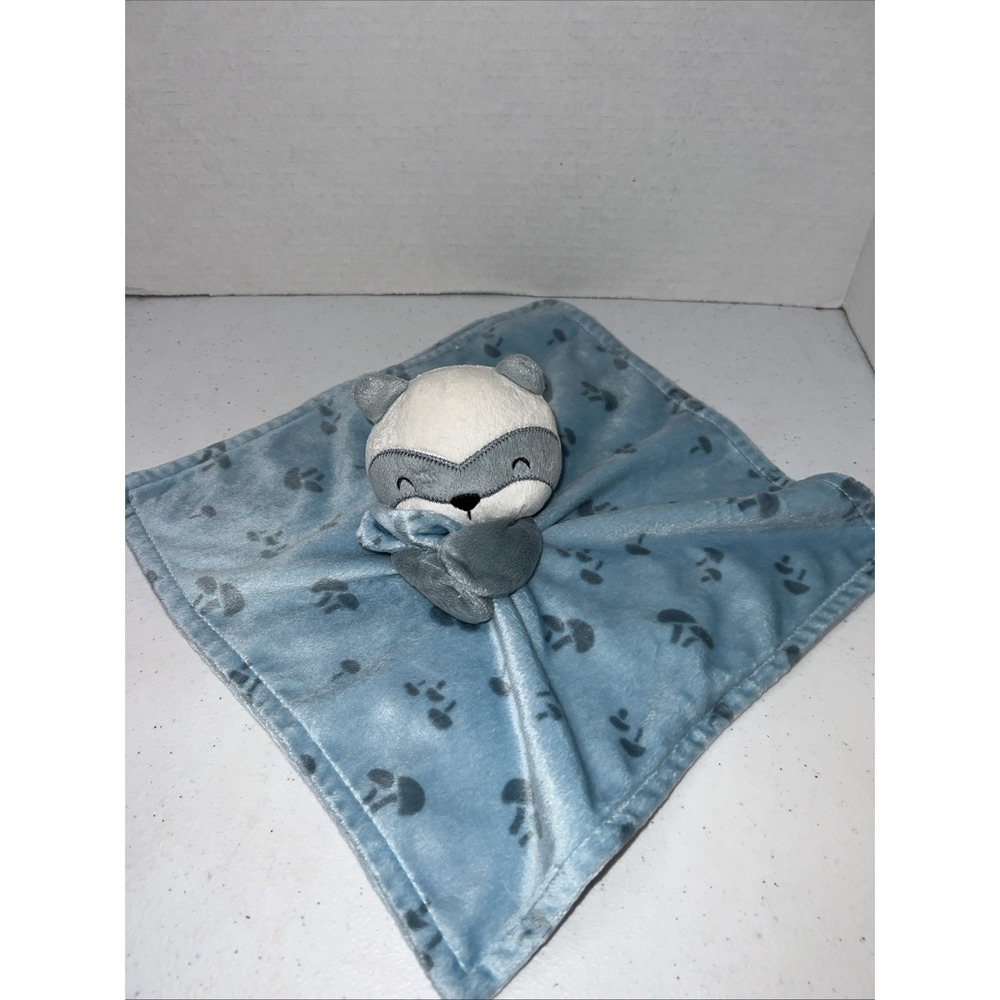 Modern Moments by Gerber Raccoon Lovey Security Blanket Blue Baby Blanket Plush